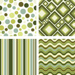 vector set of four different retro seamless pattern