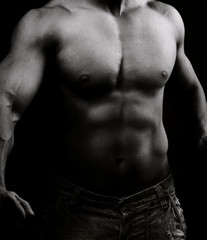 Artistic image of muscular male body