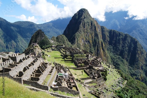 Board z aluminiowym obramowaniem Widok machu picchu z tarasów rolnych