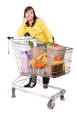 Poster - woman with shopping cart