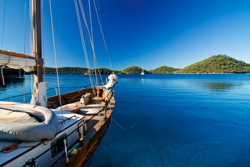 Anchoring at lastovo, croatia