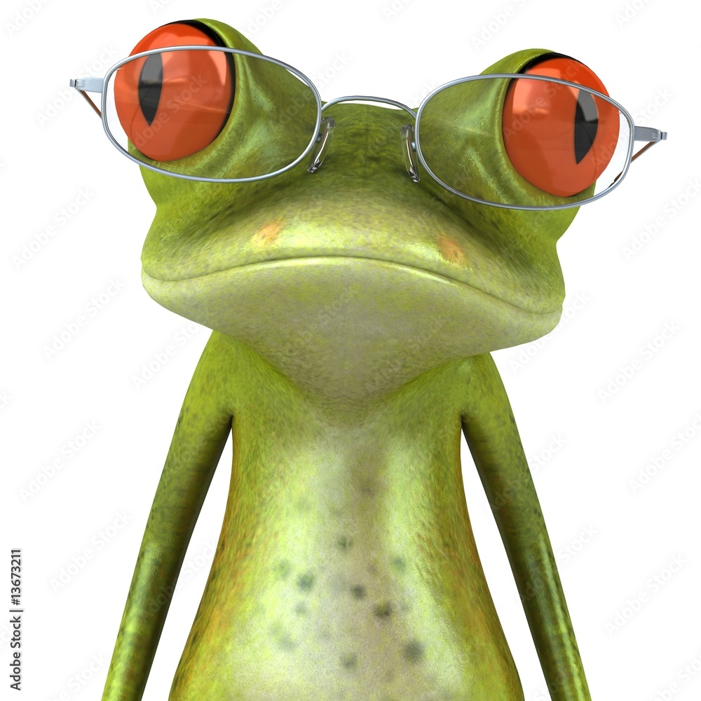 Grenouille avec des lunettes Stock Illustration | Adobe Stock, image size:1000x1000