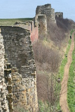 Walls Of The Scarborough Castle In Yorkshire Great Britain