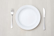 Plate with knife and fork