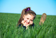 smiling girl on a grass