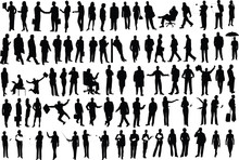 Vector Silhouettes Of Businessmen