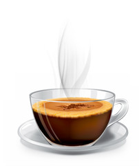 Naklejka hot cup of cappuccino