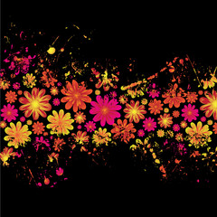 Canvas Print - floral ink splat