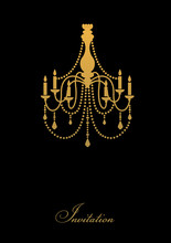 Template Design Of Invitation With Chandelier