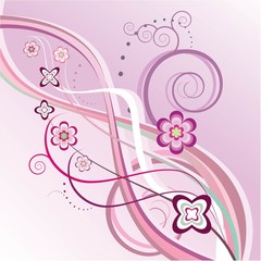 Wall Mural - Pink vector curl background