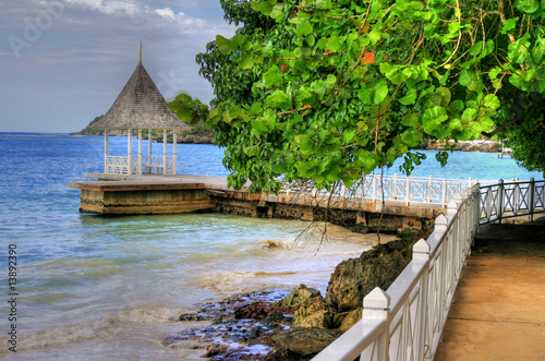 Obraz na płótnie canvas dwuczęściowy "dyptyk" Molo / plaża w Montego Bay, Jamajka, Karaiby