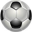 A shiny glossy football or soccer ball icon 