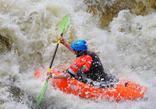 Kayaks On Whitewater Rapids