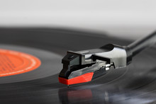 Close Up Of A Record Players Needle.