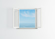 white open window on blue sky -rendering