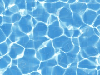 caustic pattern of blue water surface in outdoor pool