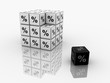 Symbols of percent on cubes