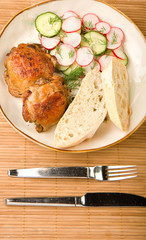 Baked Chicken Salad and Bread