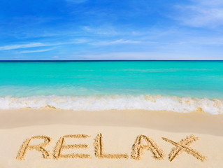 Wall Mural - Word Relax on beach