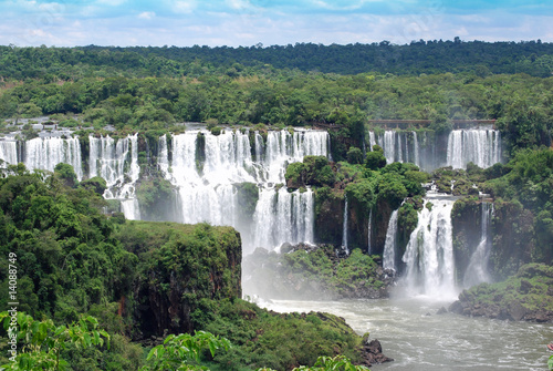 Obraz na płótnie canvas czteroczęściowy "tetraptyk" Iguazu wodospady w Ameryce Południowej