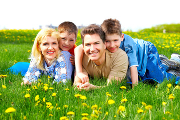 Wall Mural - Happy family