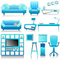 Wall Mural - modern furniture vector 2