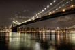 Brooklyn Bridge at night in HDR