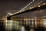 Fototapeta  - Brooklyn Bridge at night in HDR