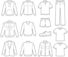 Wall Mural - Men’s casual clothes illustration