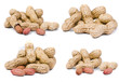 Peanuts macro shots, isolated on white