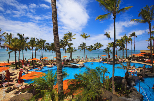 Board z aluminiowym obramowaniem Basen na plaży waikiki, Hawaje