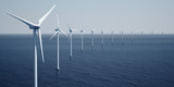 Fototapeta Perspektywa 3d - Windturbines on the ocean