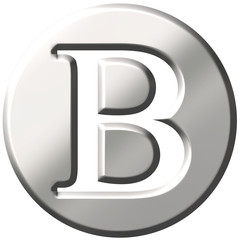 Sticker - 3D Steel Letter B