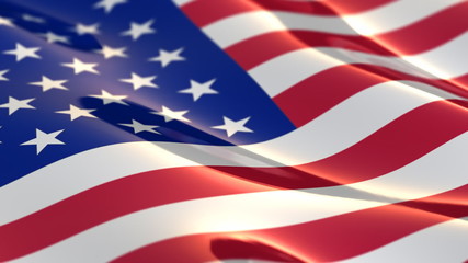 Wall Mural - Flag of the USA  - seamless loop - shallow depth of field