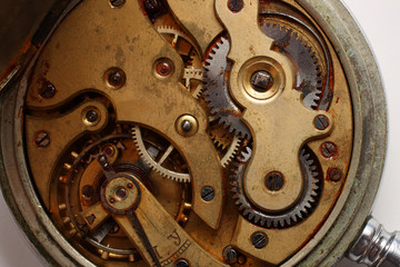 old pocket watch rusty gear