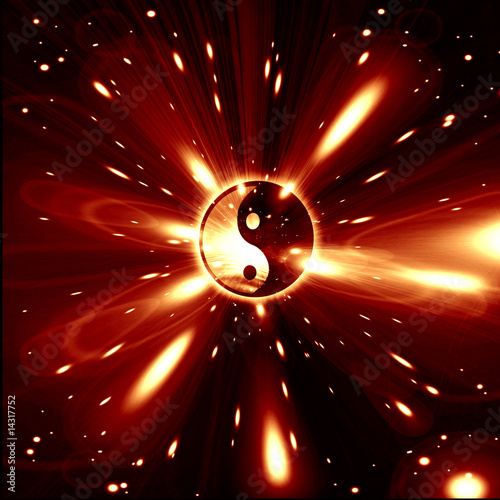 Board z aluminiowym obramowaniem Znak yin yang