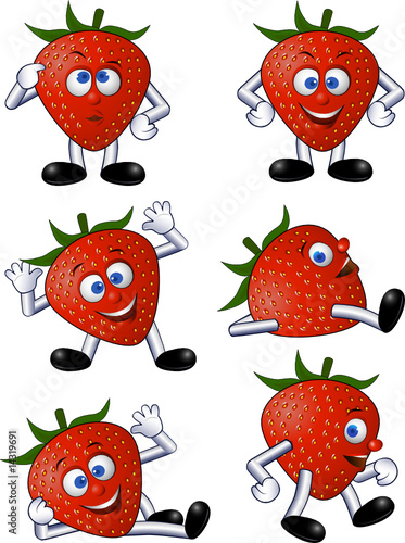 Foto-Duschvorhang nach Maß - Strawberry character (von matamu)