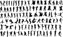 Silhouettes Of Dancing People