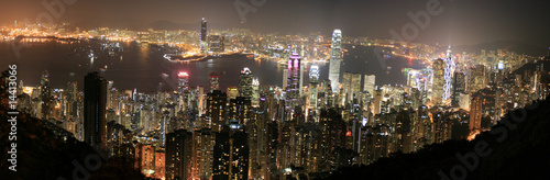 Tapeta ścienna Hong Kong (Hong Kong) Chiny - skyline w nocy