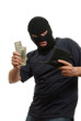 © Anton Gvozdikov - Surprised robber takes money from stolen wallet.
