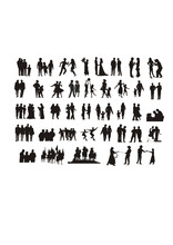 Vector Silhouettes Of Realistic People
