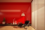 Fototapeta  - living room in red colour wall