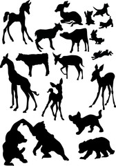 Sticker - animal baby silhouettes