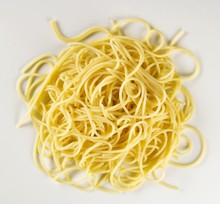 Boiled Spaghetti On White Background