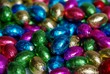 Chocolate eggs in foil