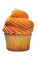 Tasty Cupcake With Orange Icing