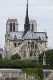 Fototapeta Paryż - exterior of the apse notre dame cathedral paris france