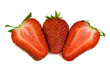 Three juicy strawberries