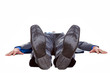 © RTimages - Businessman lying on his back isolated