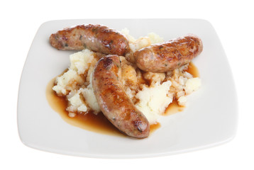 Canvas Print - Sausages and Mashed Potato